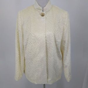 New Laura Ashley M Jacket Ivory Faux Peruvian Lamb